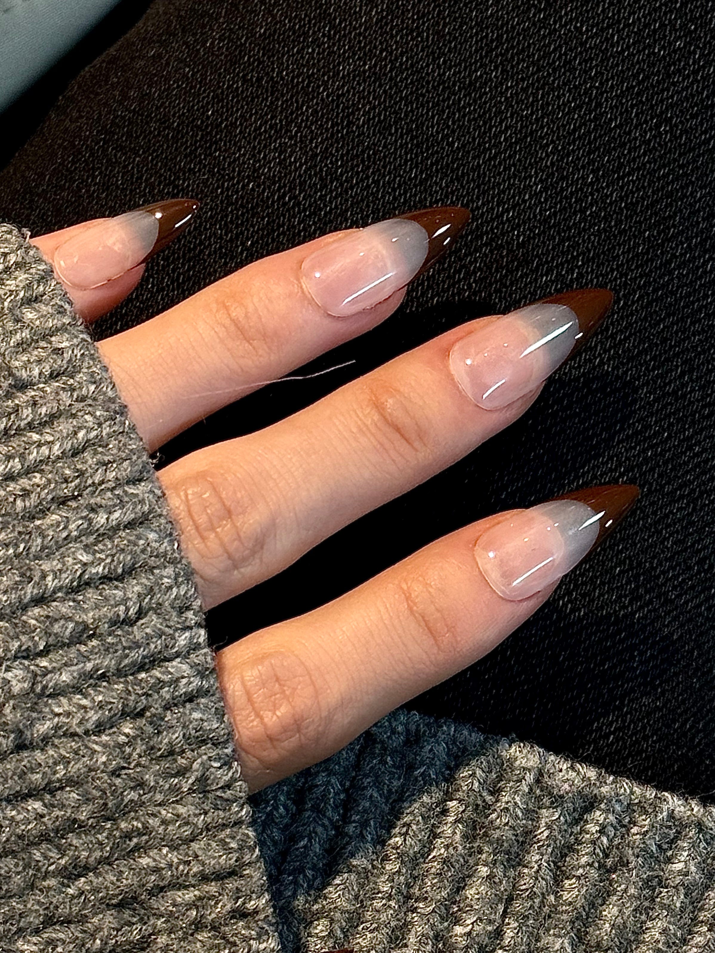 Chocolate French autumn and winter nail art