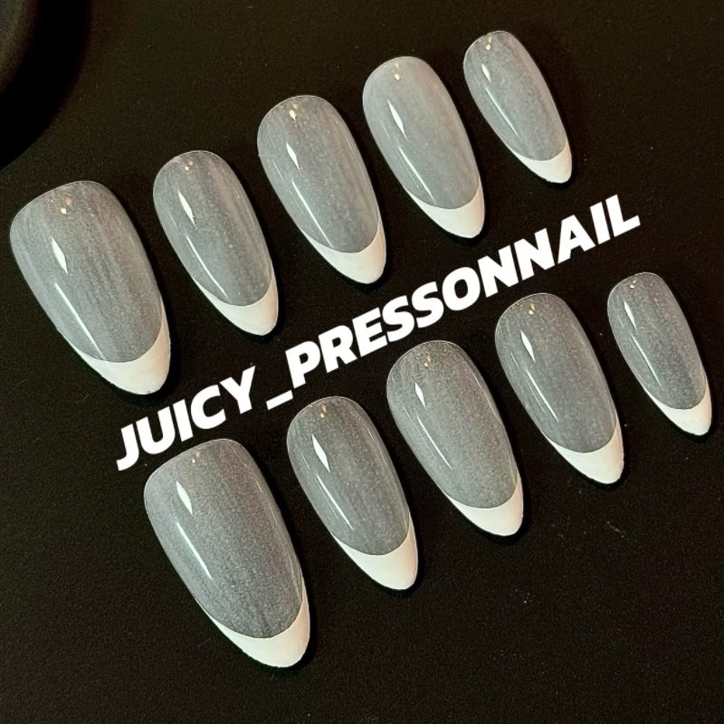 White french tip pressonnail