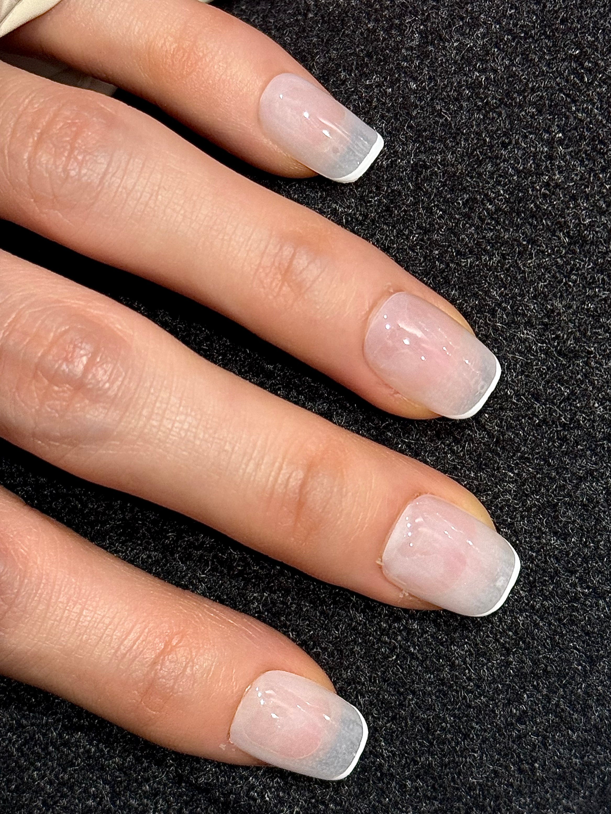 Short white french tip pressonnail