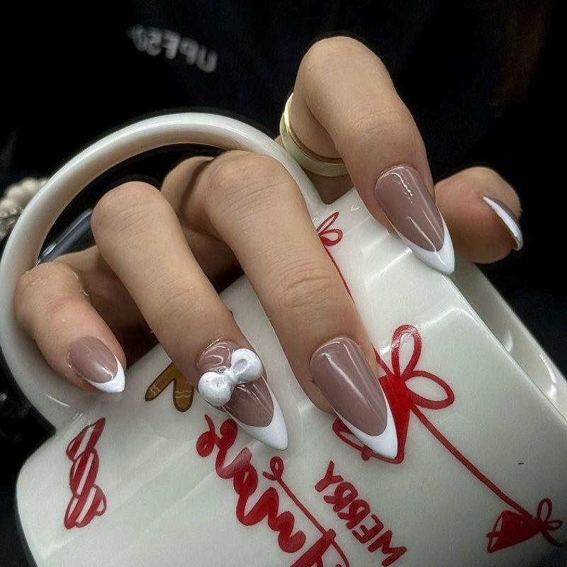 Bow French manicure - JUICY Pressonnail - 