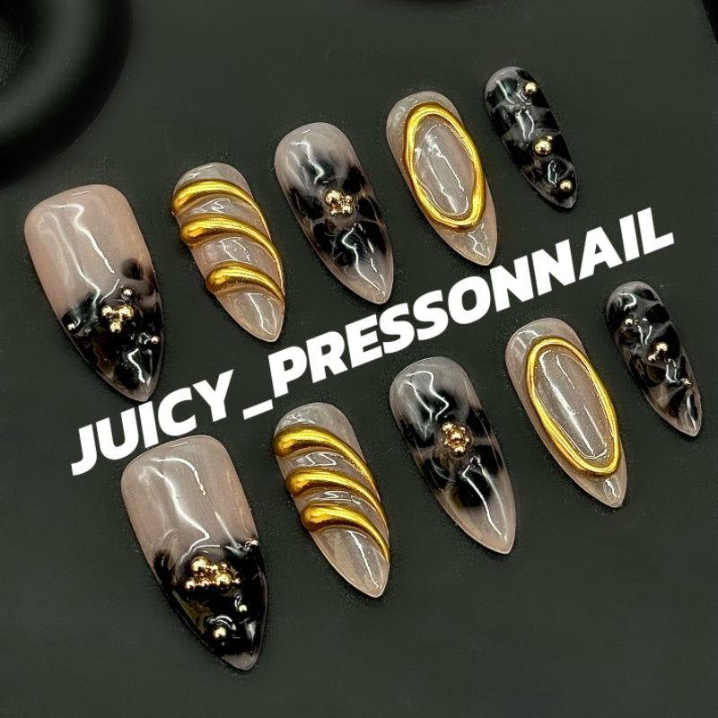 Heavy metal temperament European and American almond nails - JUICY Pressonnail - 